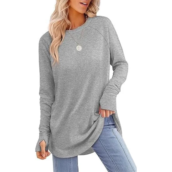 Women's Thumbhole Round Neck Long Sleeve - Image 16