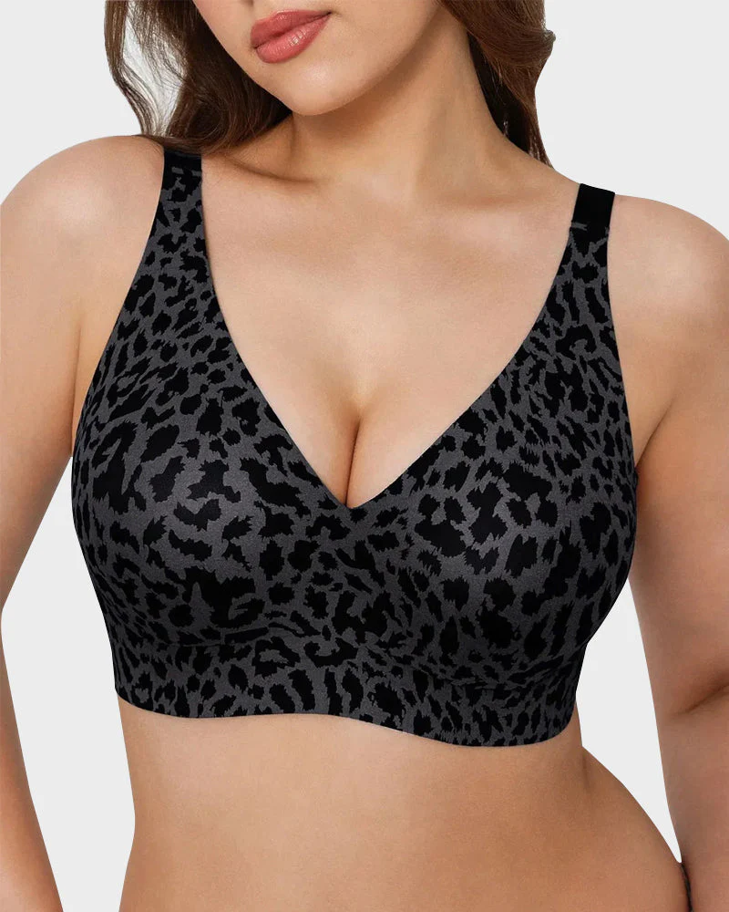 Wireless Leopard V-Neck Contour Bra - Image 10