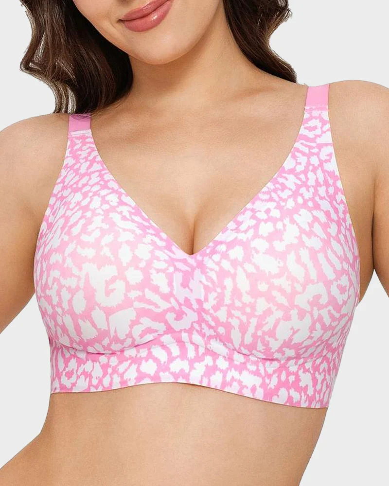 Wireless Leopard V-Neck Contour Bra - Image 14