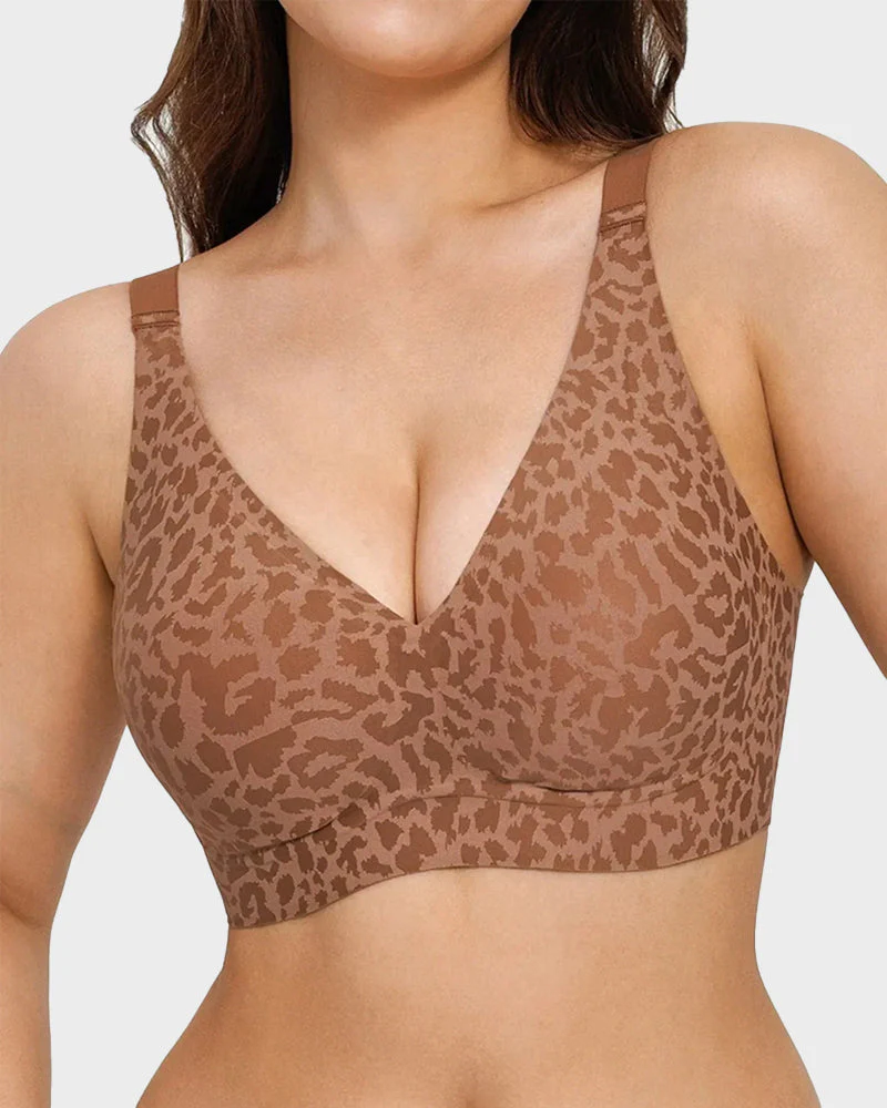 Wireless Leopard V-Neck Contour Bra - Image 4