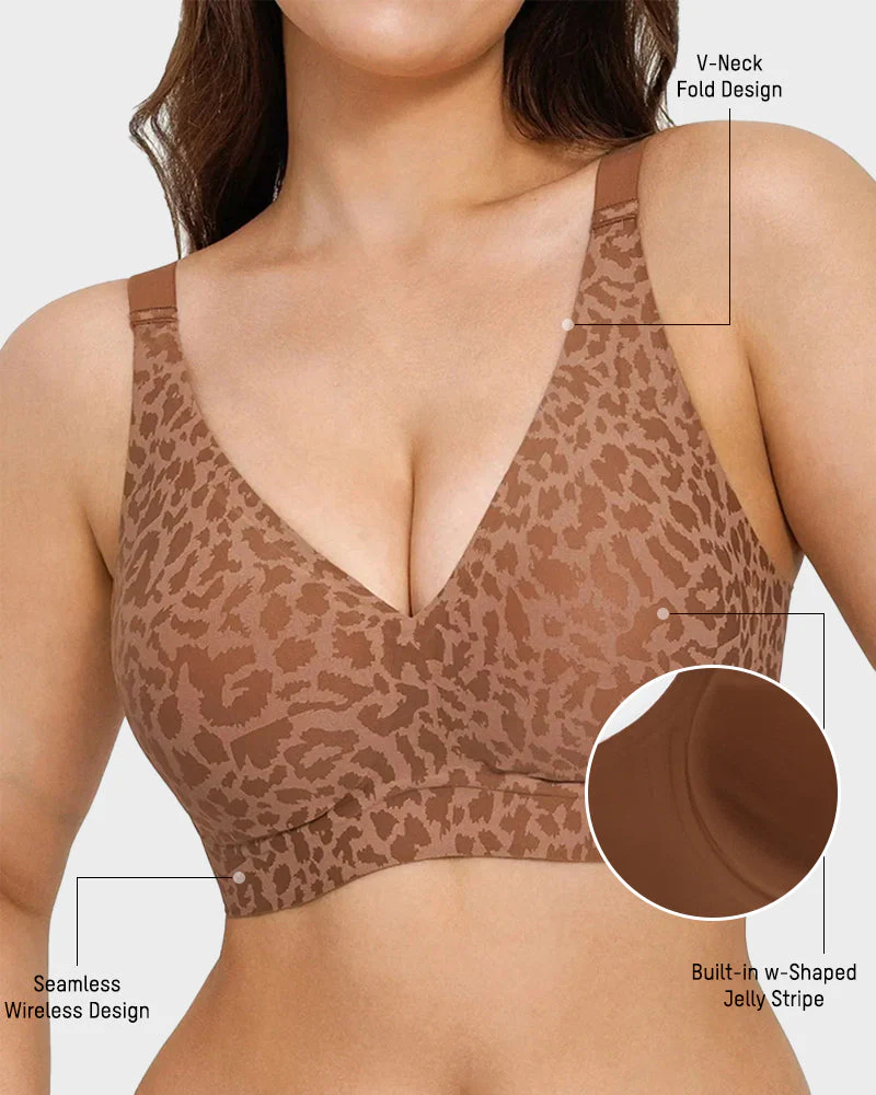 Wireless Leopard V-Neck Contour Bra - Image 6