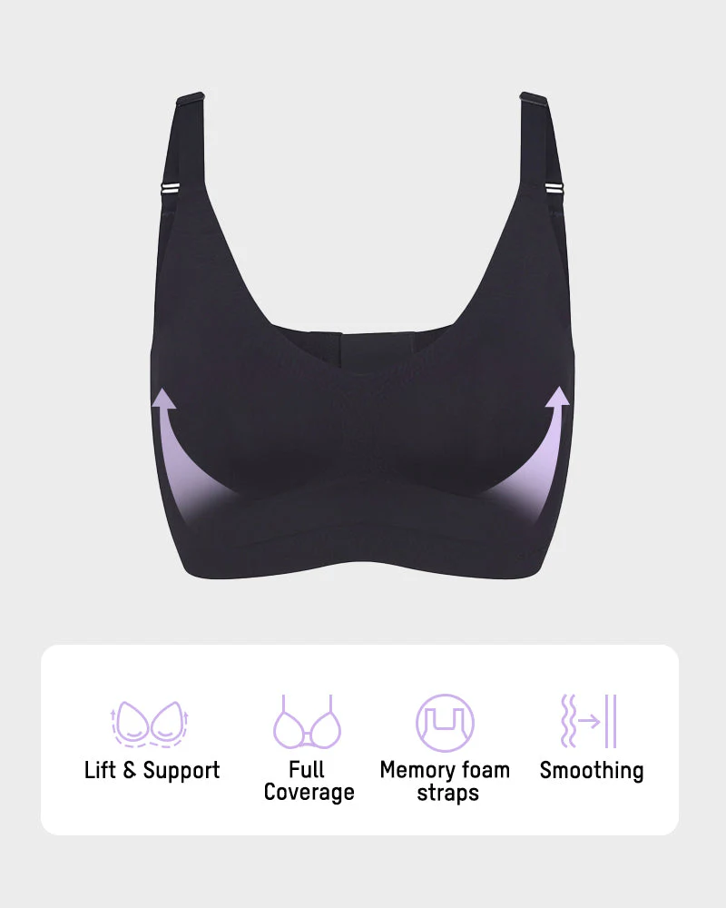 Wireless V-Neck Back & Side Smoothing Bra - Image 10