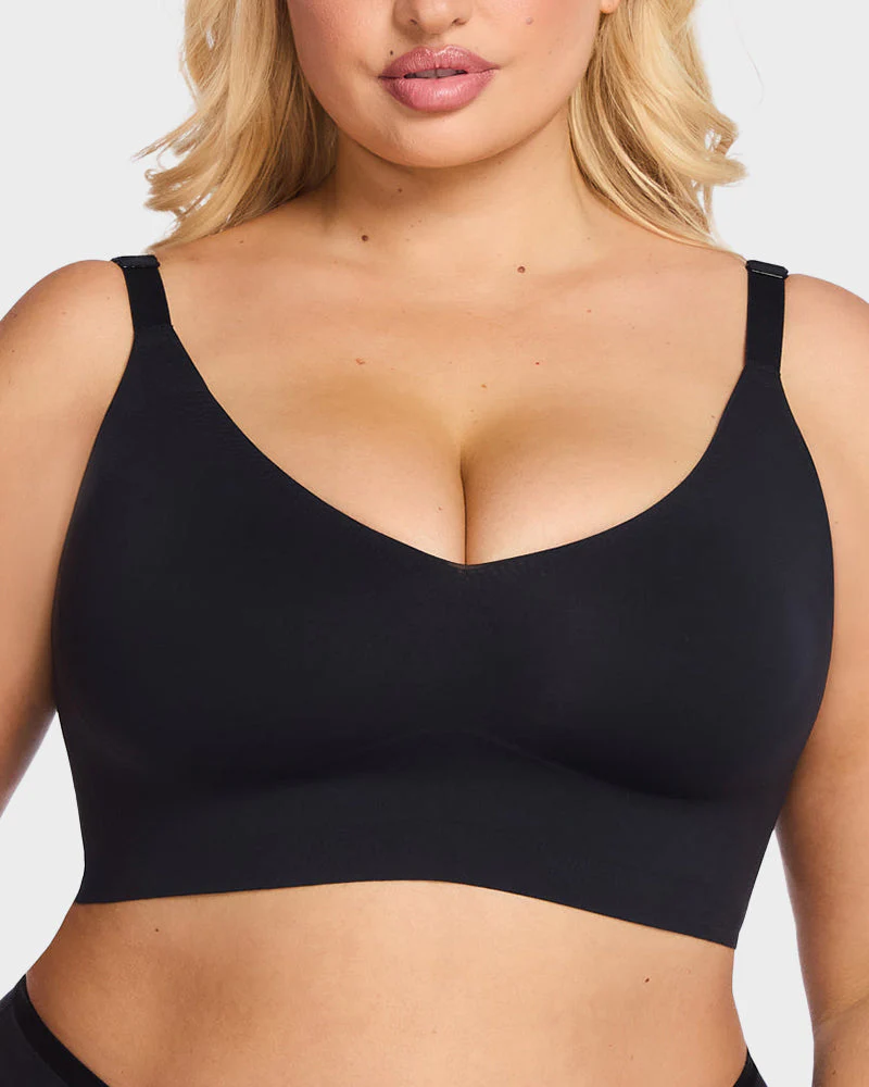 Wireless V-Neck Back & Side Smoothing Bra - Image 4
