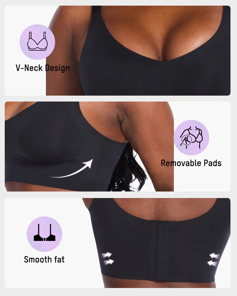 Wireless V-Neck Back & Side Smoothing Bra - Image 7