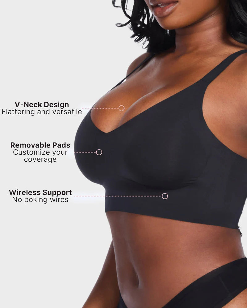 Wireless V-Neck Back & Side Smoothing Bra - Image 8