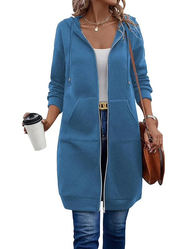 Women Casual Zip up Fleece Hoodies - Image 3
