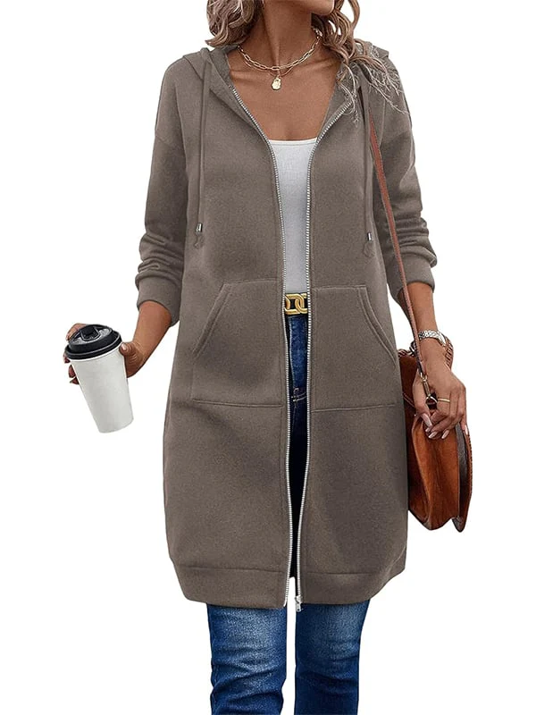 Women Casual Zip up Fleece Hoodies - Image 4