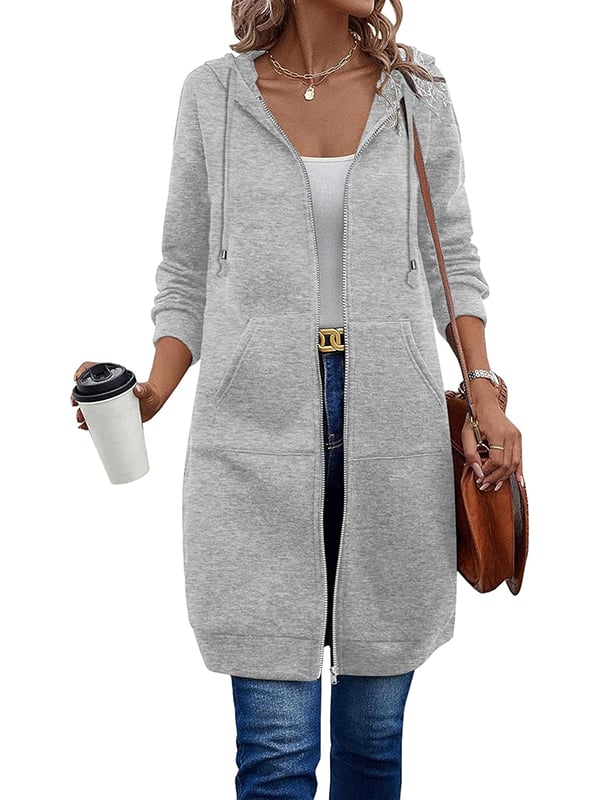 Women Casual Zip up Fleece Hoodies - Image 6