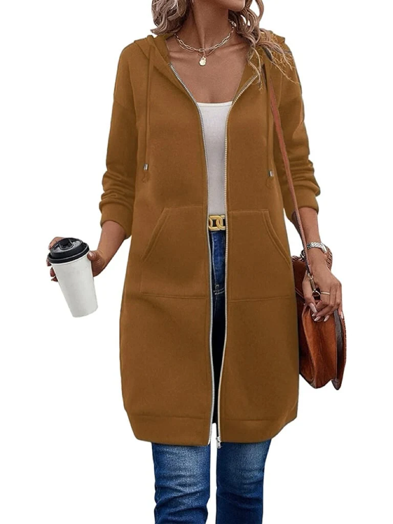 Women Casual Zip up Fleece Hoodies - Image 7