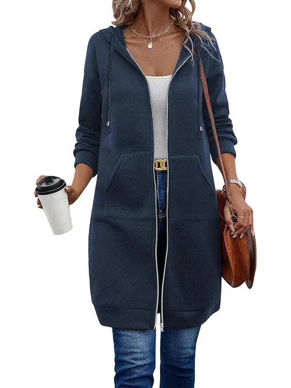 Women Casual Zip up Fleece Hoodies - Image 9
