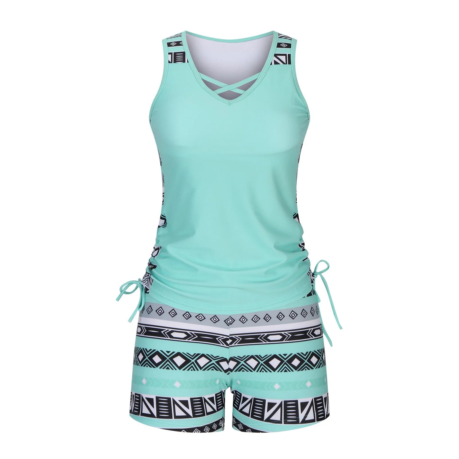 ⏰LAST DAY 50% OFF - Miraclesuit Women's Tummy Control Tankini Set with Built-In Bra – Flattering Boho Swimwear with Shorts - Image 11