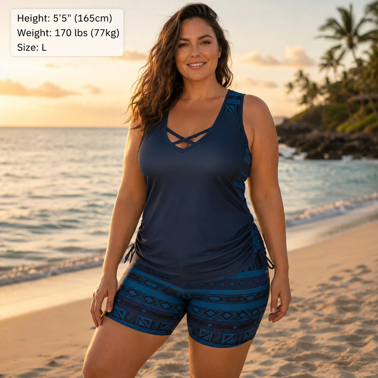 ⏰LAST DAY 50% OFF - Miraclesuit Women's Tummy Control Tankini Set with Built-In Bra – Flattering Boho Swimwear with Shorts - Image 6