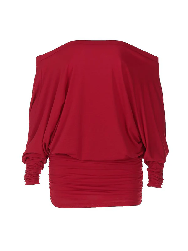 Women's Solid Off The Shoulder Sheer Ruched Dress - Image 12