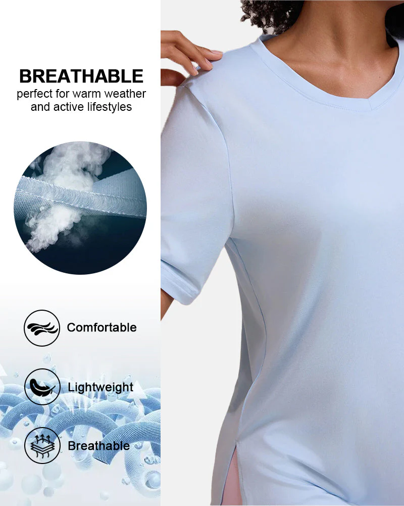 Women's Plus Size Basic Sleeve V-Neck T-Shirts - Image 5