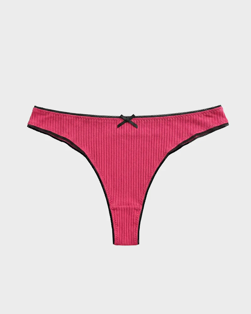 Women's Bow Low Waist Thong  Pack Ultra Soft Cotton（9 pack） - Image 11