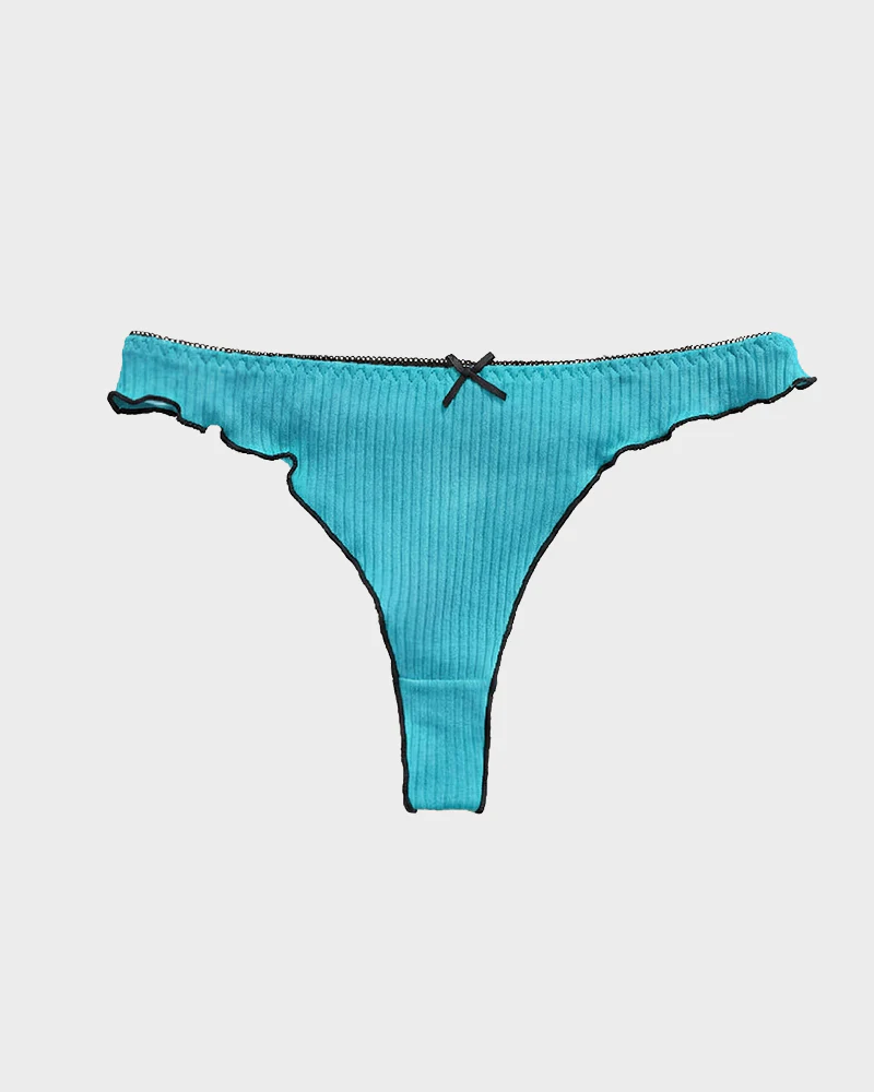 Women's Bow Low Waist Thong  Pack Ultra Soft Cotton（9 pack） - Image 12