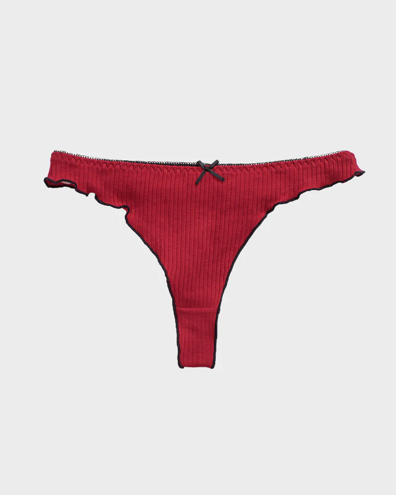 Women's Bow Low Waist Thong  Pack Ultra Soft Cotton（9 pack） - Image 14