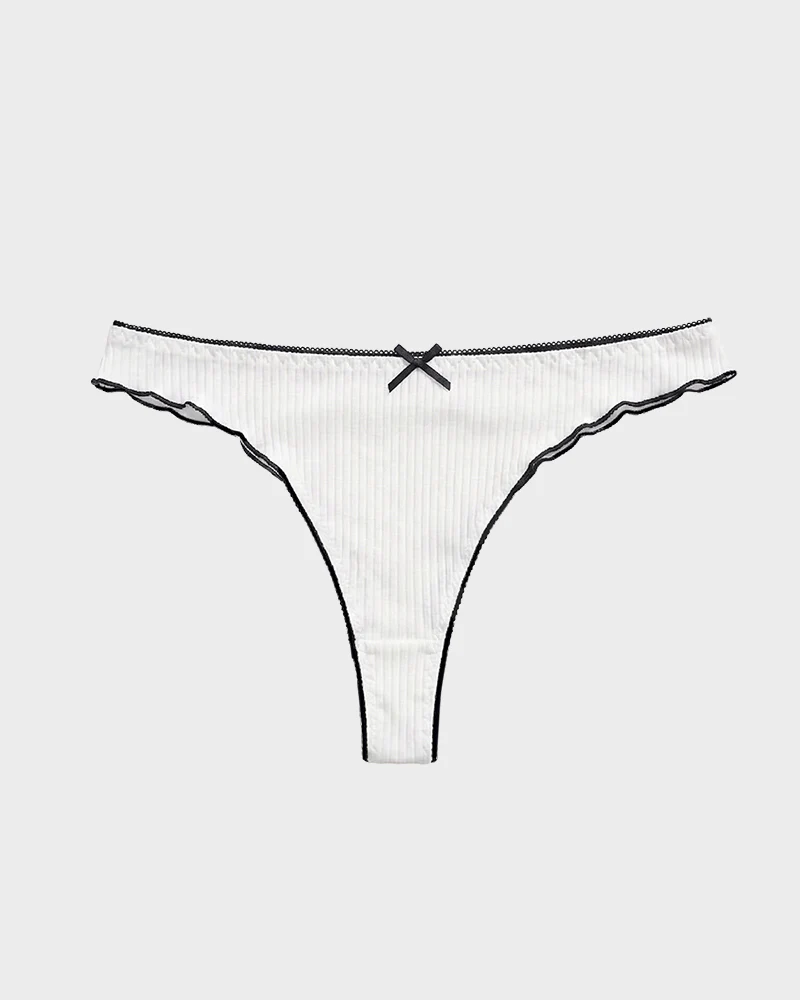 Women's Bow Low Waist Thong  Pack Ultra Soft Cotton（9 pack） - Image 15