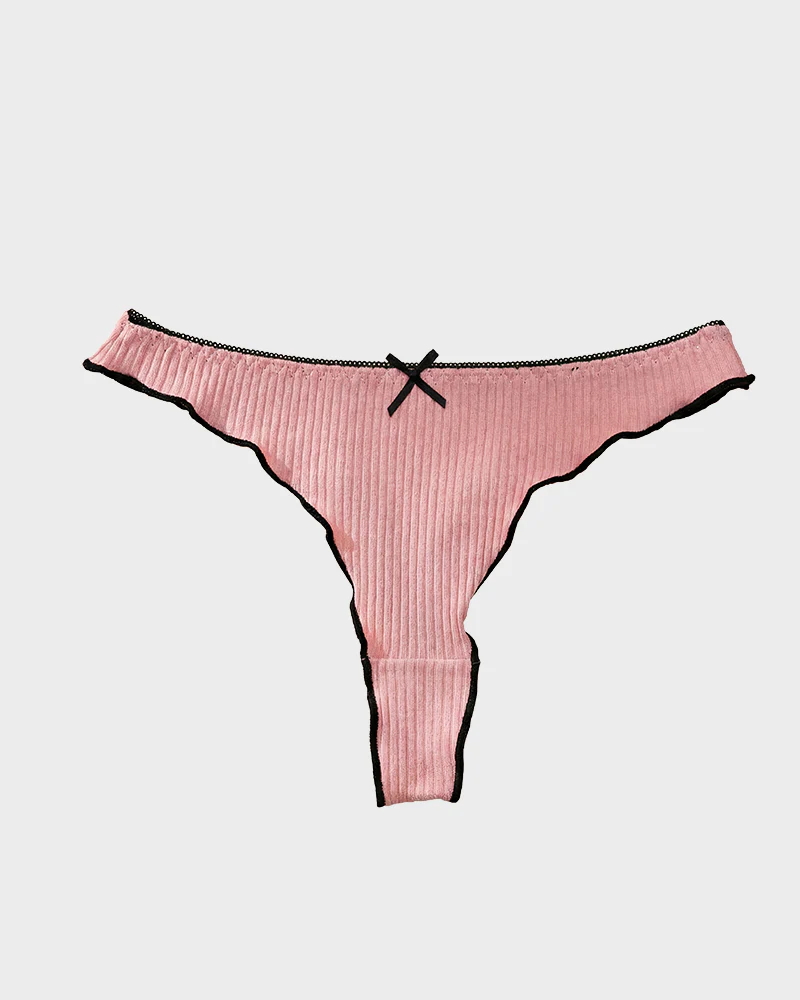 Women's Bow Low Waist Thong  Pack Ultra Soft Cotton（9 pack） - Image 17