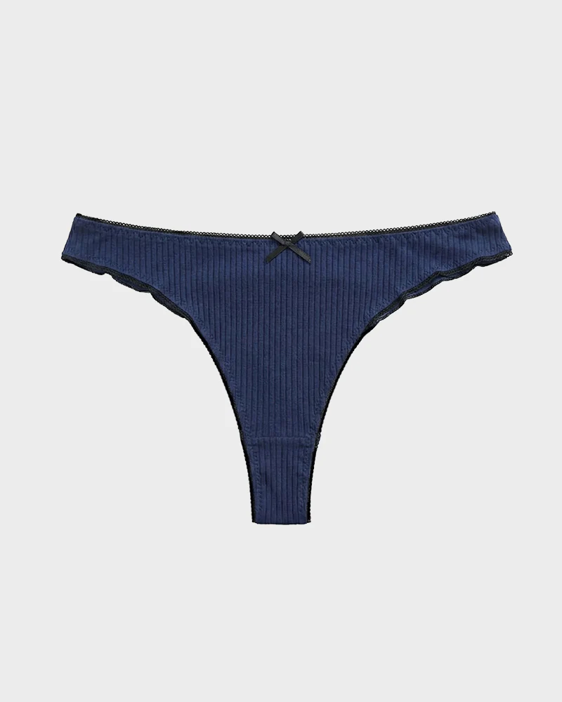 Women's Bow Low Waist Thong  Pack Ultra Soft Cotton（9 pack） - Image 18