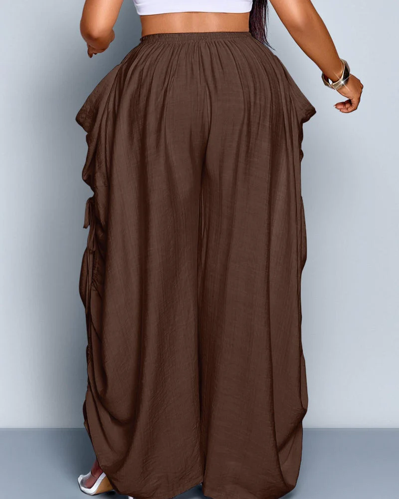 Women's Casual Loose-Fit Wide Leg Pants, All-Season Woven Fabric, Daily Commute - Image 8