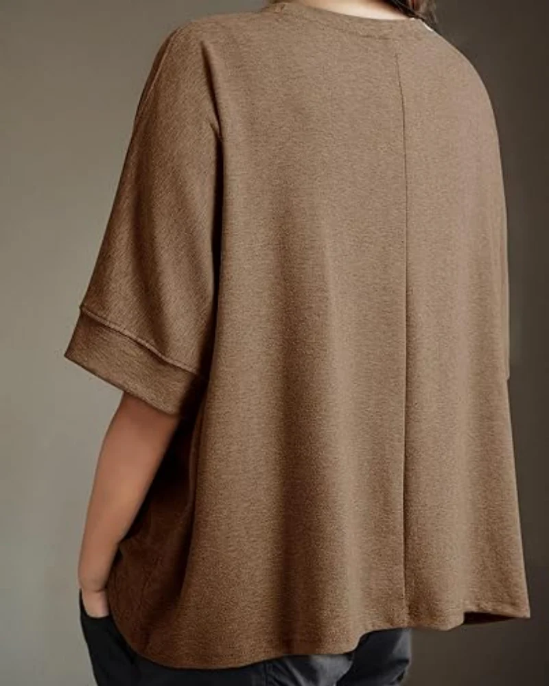 Women's Casual Oversized Tee Comfortable Soft Basic Top - Image 10