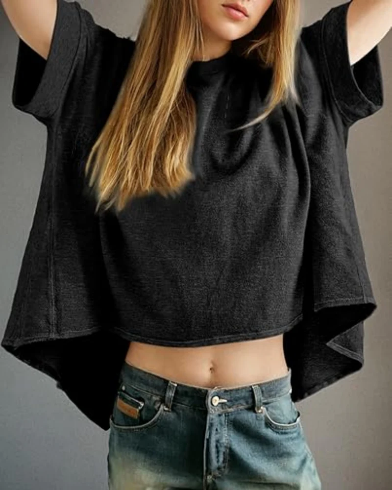 Women's Casual Oversized Tee Comfortable Soft Basic Top - Image 3