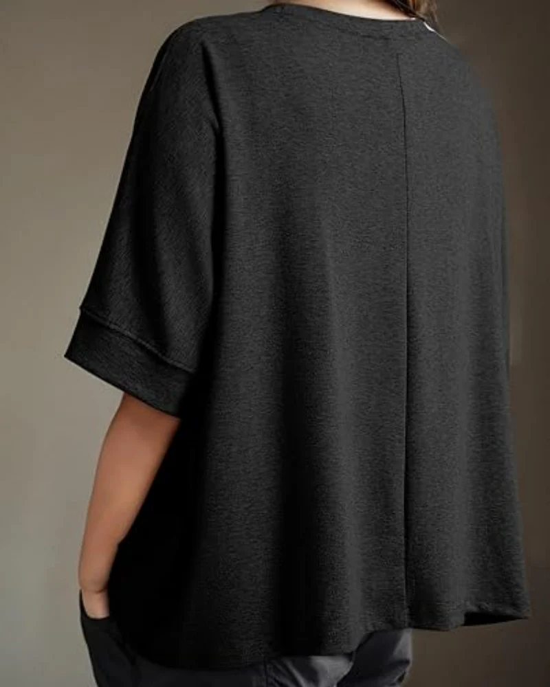 Women's Casual Oversized Tee Comfortable Soft Basic Top - Image 4