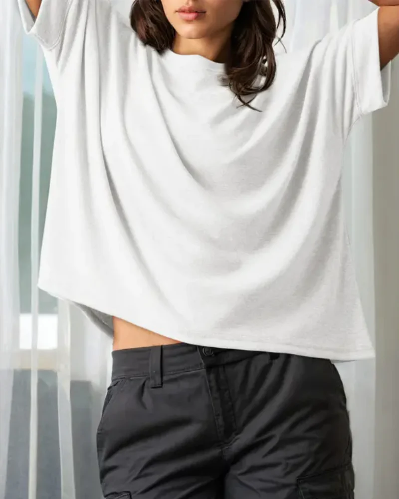 Women's Casual Oversized Tee Comfortable Soft Basic Top - Image 6