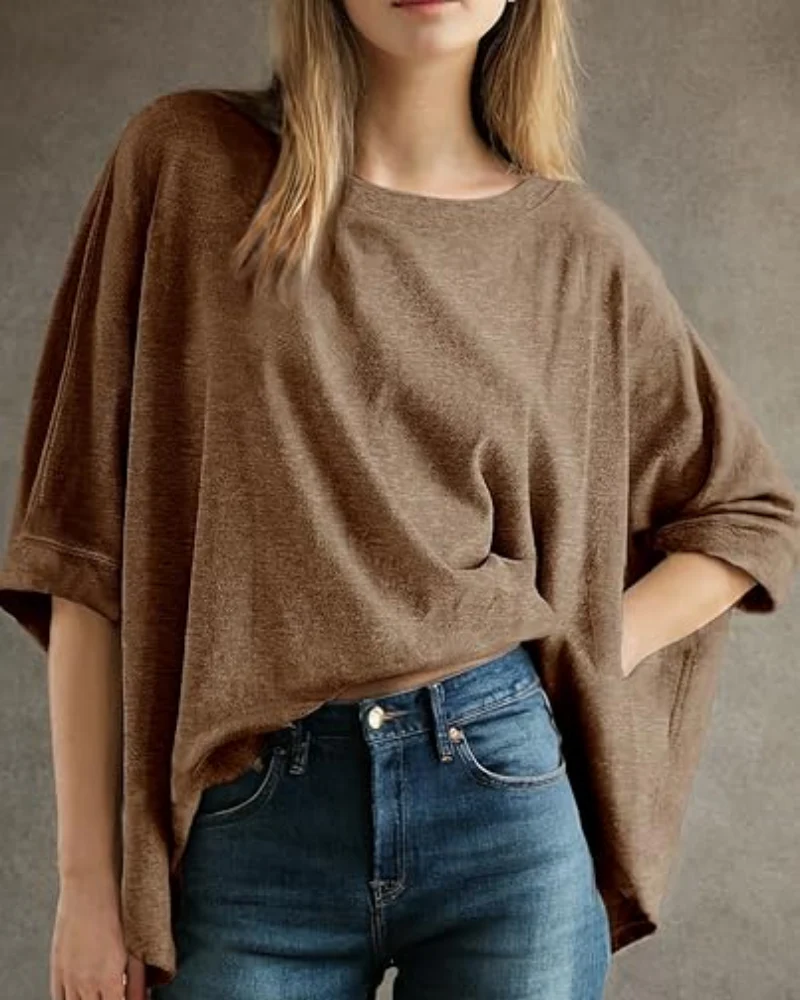 Women's Casual Oversized Tee Comfortable Soft Basic Top - Image 8