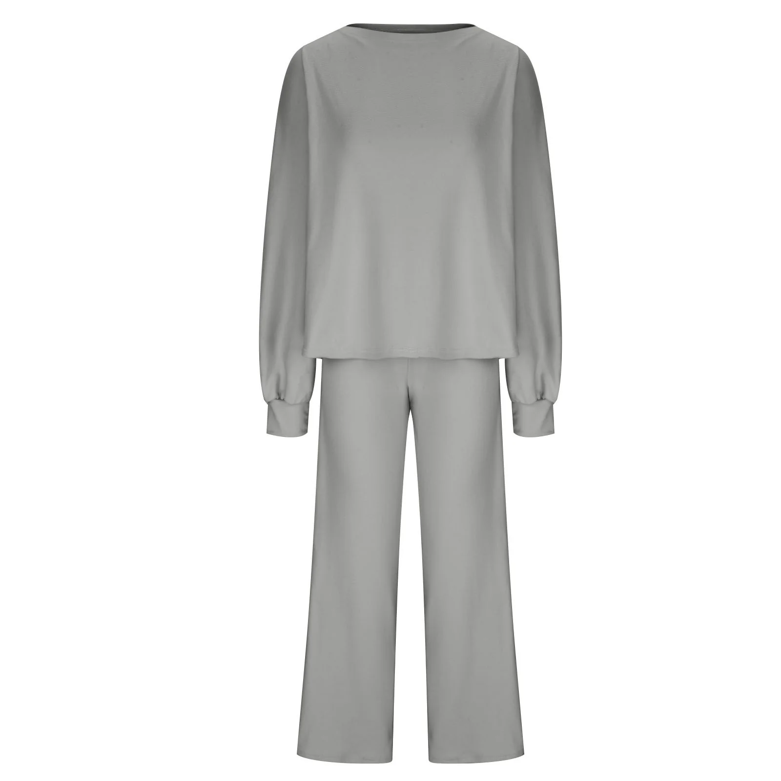 Womens Fall Winter Casual Solid Knitted 2 Piece Sets Long Sleeve Hoodie - Image 14