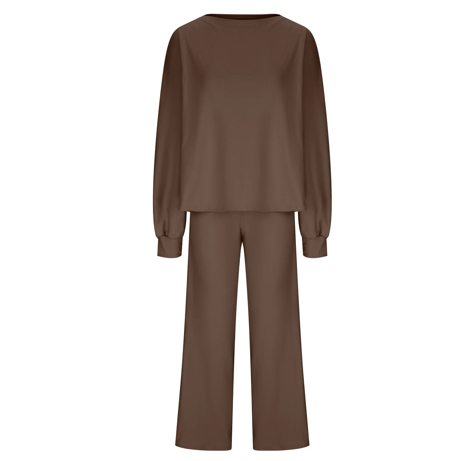 Womens Fall Winter Casual Solid Knitted 2 Piece Sets Long Sleeve Hoodie - Image 3