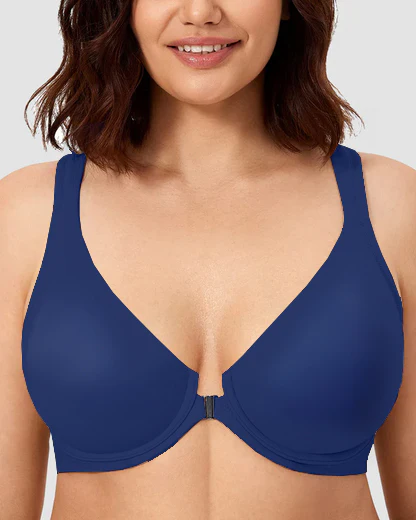 Women's Front Closure Bras Plus Size Underwire Unlined Back - Image 11