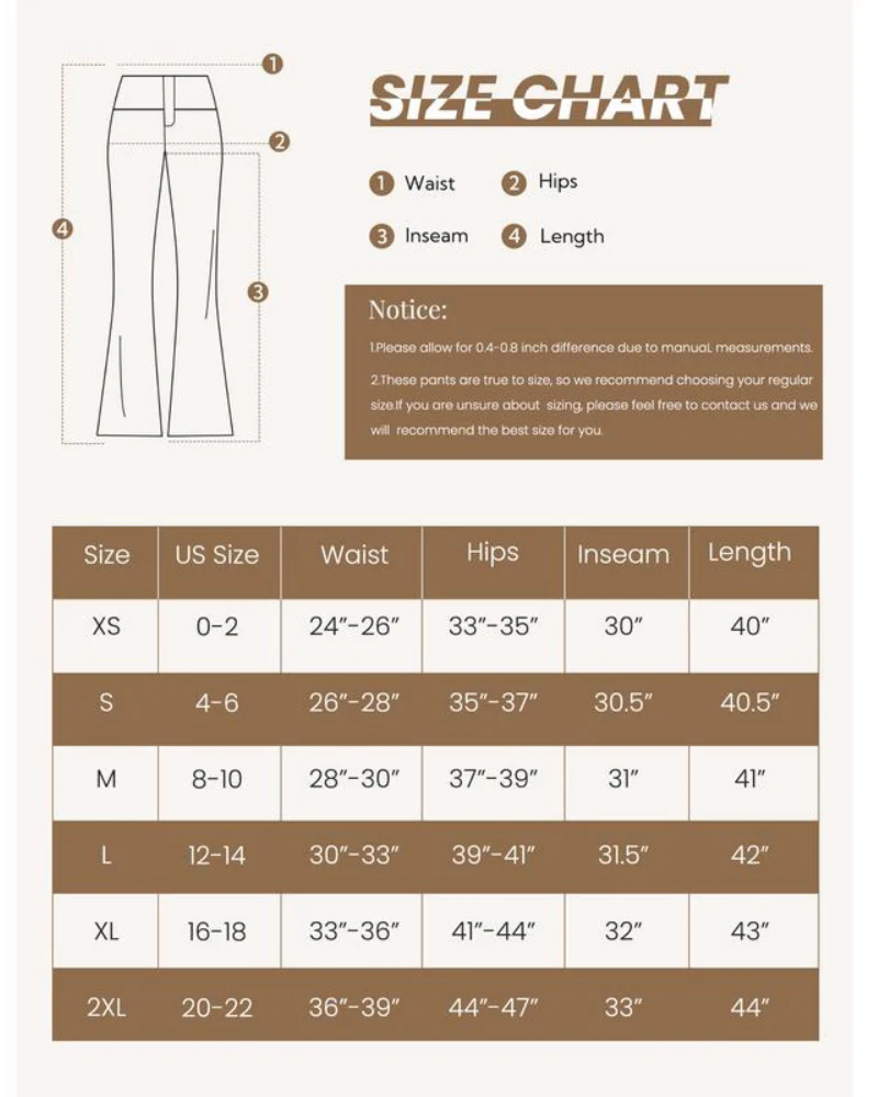 Womens High Waist Bootcut Trousers Stretch Office Pull On Slacks - Image 6