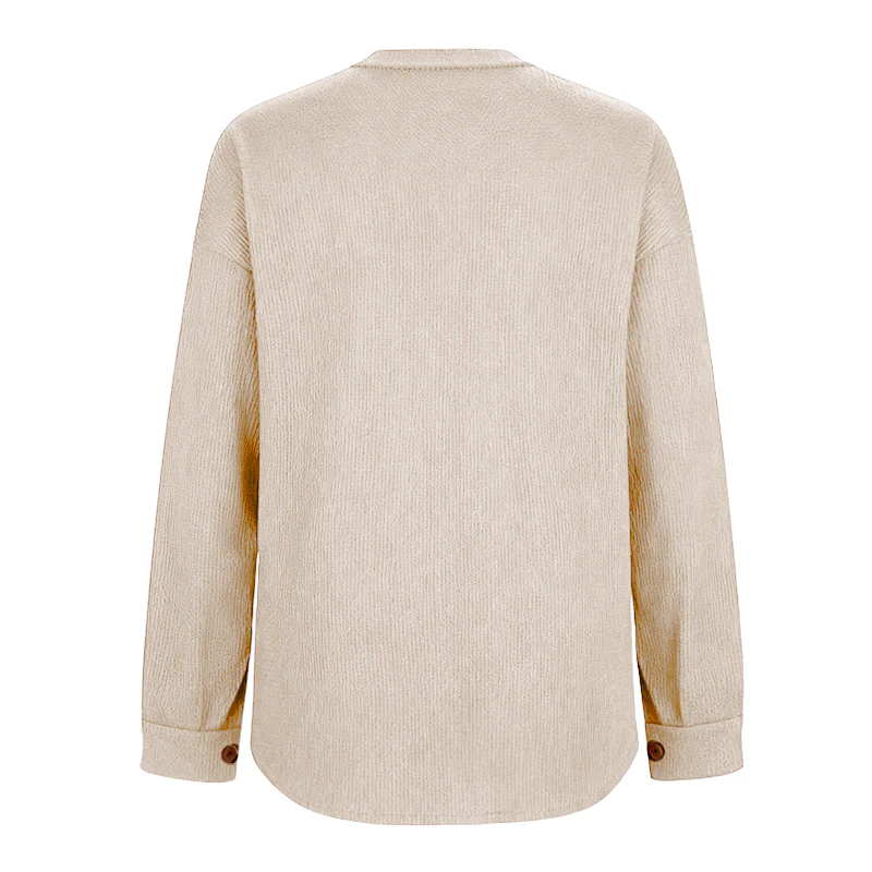 Women's Loose Fit Batwing Sleeve Waffle Knit Button Down Shirt Shacket Tops - Image 3