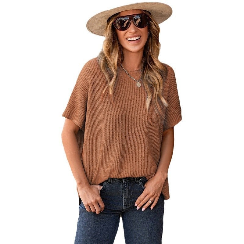 Women's Oversized Loose Round Neck Knitted Top - Image 10