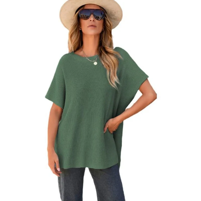 Women's Oversized Loose Round Neck Knitted Top - Image 11