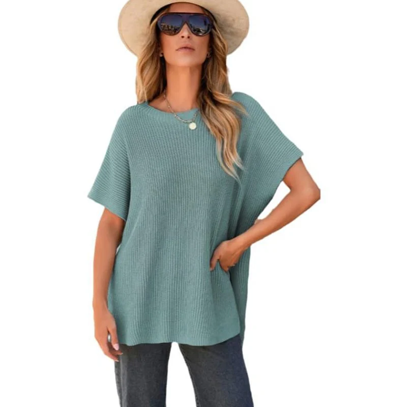 Women's Oversized Loose Round Neck Knitted Top - Image 12