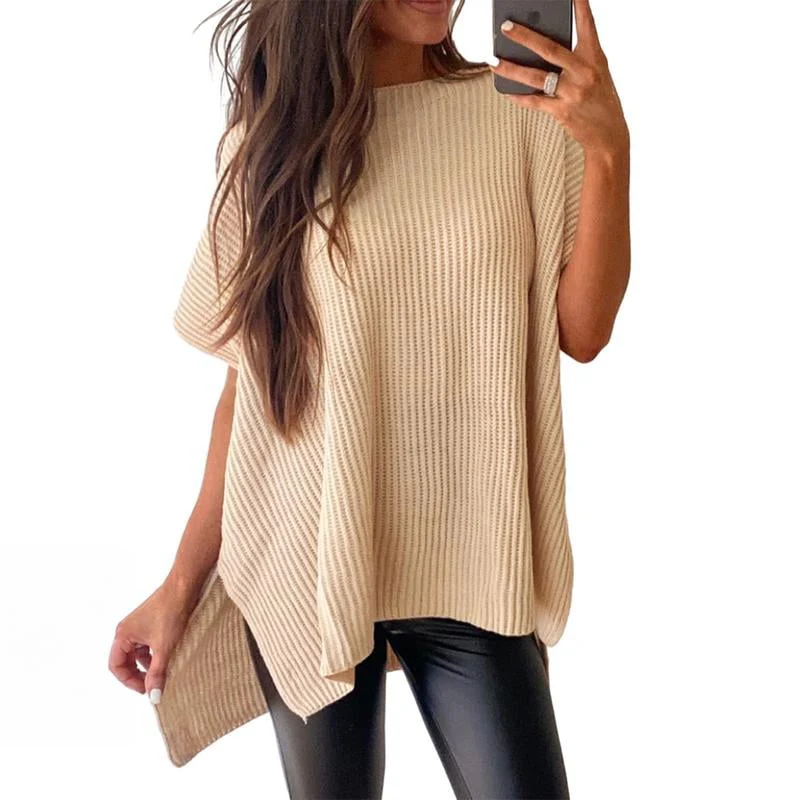 Women's Oversized Loose Round Neck Knitted Top - Image 13