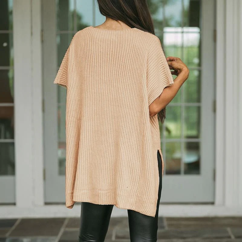 Women's Oversized Loose Round Neck Knitted Top - Image 14