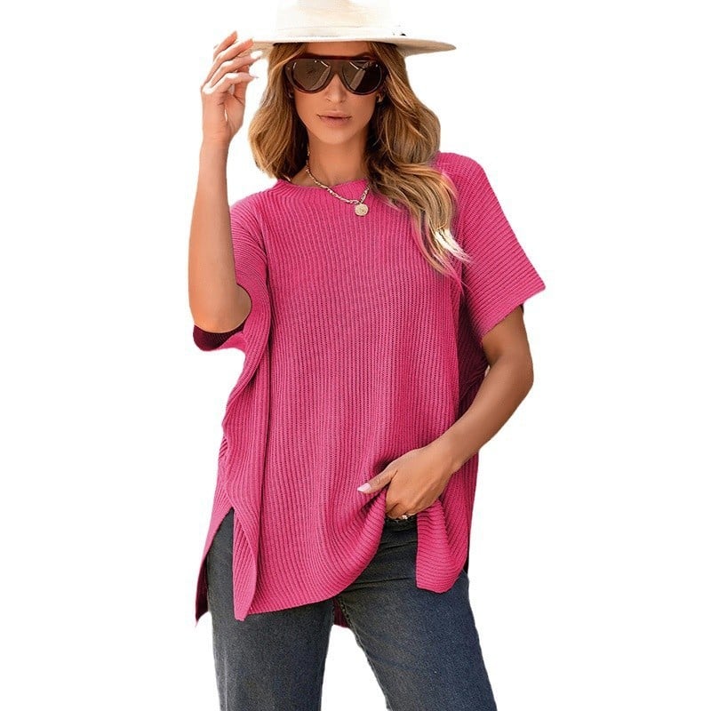 Women's Oversized Loose Round Neck Knitted Top - Image 6