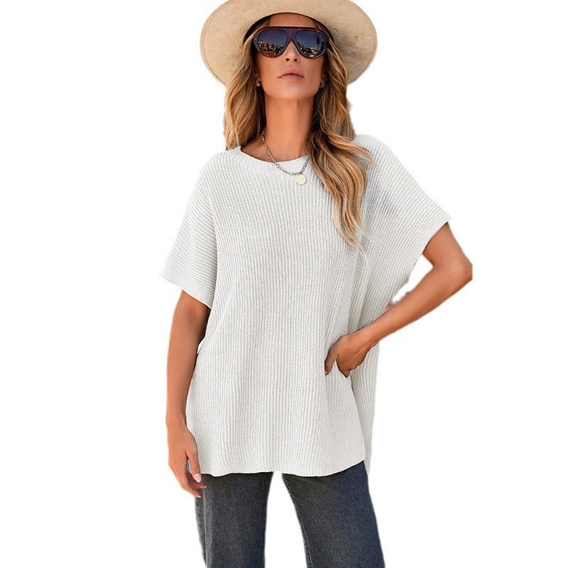 Women's Oversized Loose Round Neck Knitted Top - Image 8