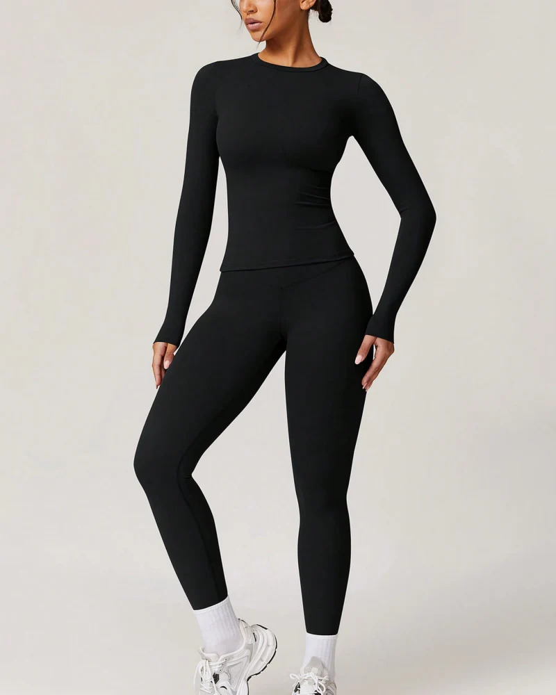 Women's Patchwork Two Piece Yoga Set High Stretch Activewear - Image 16