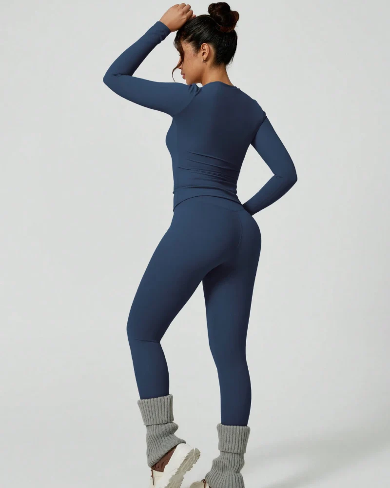 Women's Patchwork Two Piece Yoga Set High Stretch Activewear - Image 21
