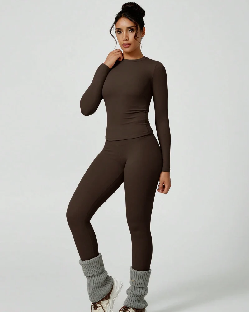 Women's Patchwork Two Piece Yoga Set High Stretch Activewear - Image 3