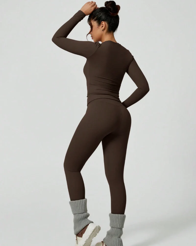 Women's Patchwork Two Piece Yoga Set High Stretch Activewear - Image 4