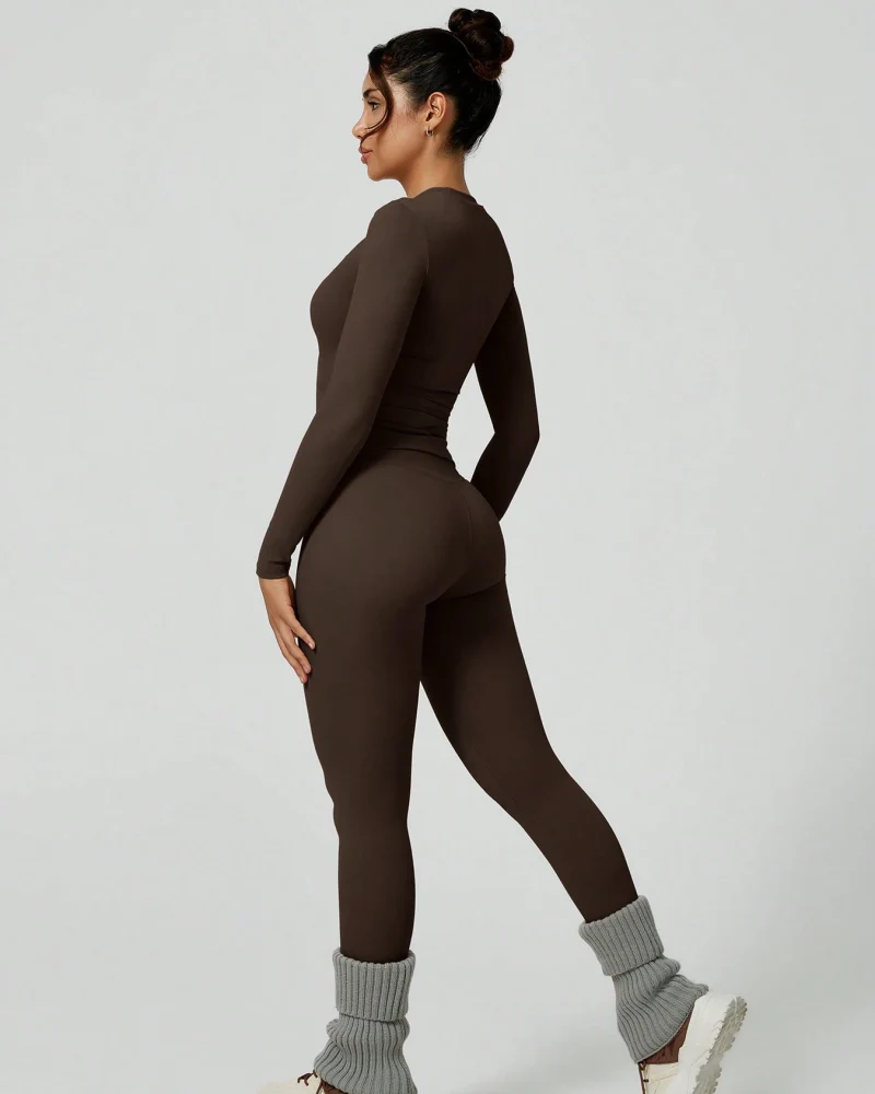 Women's Patchwork Two Piece Yoga Set High Stretch Activewear - Image 5