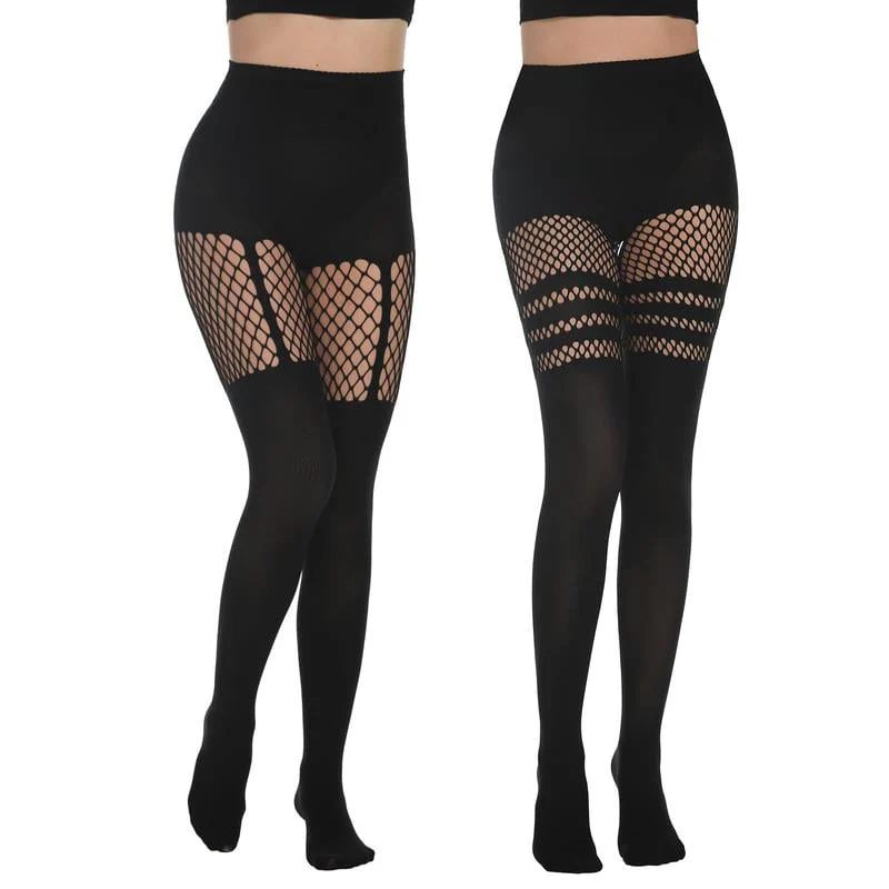 Women's Sexy Fishnet Mock Thigh High Stockings - Image 7