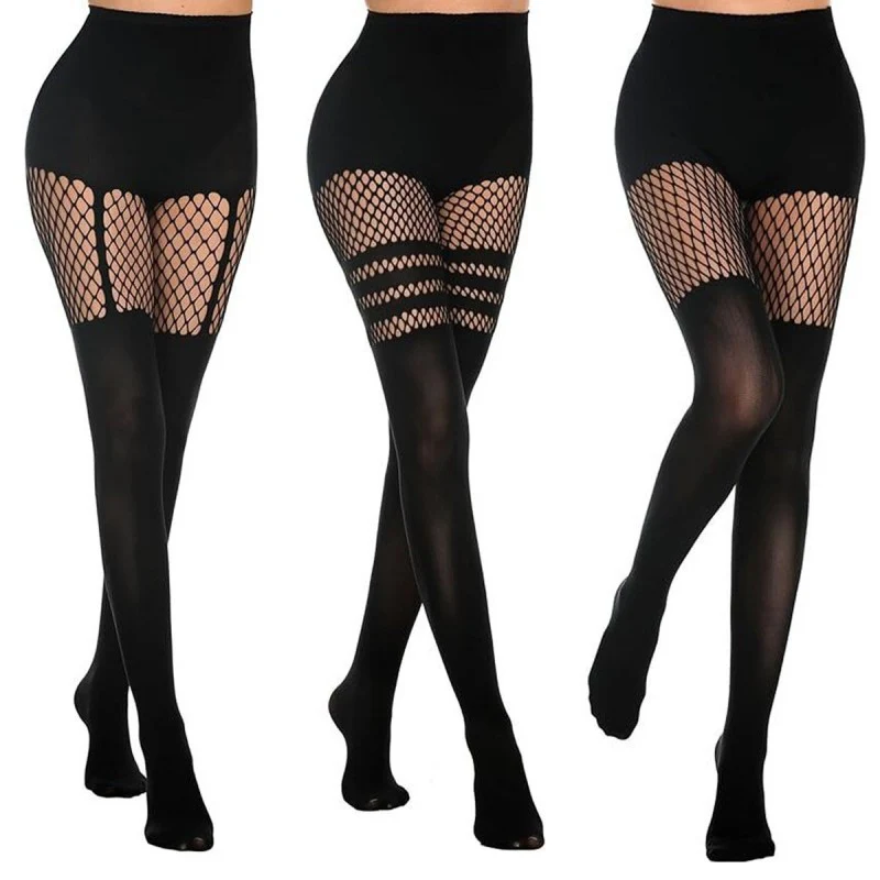 Women's Sexy Fishnet Mock Thigh High Stockings - Image 8
