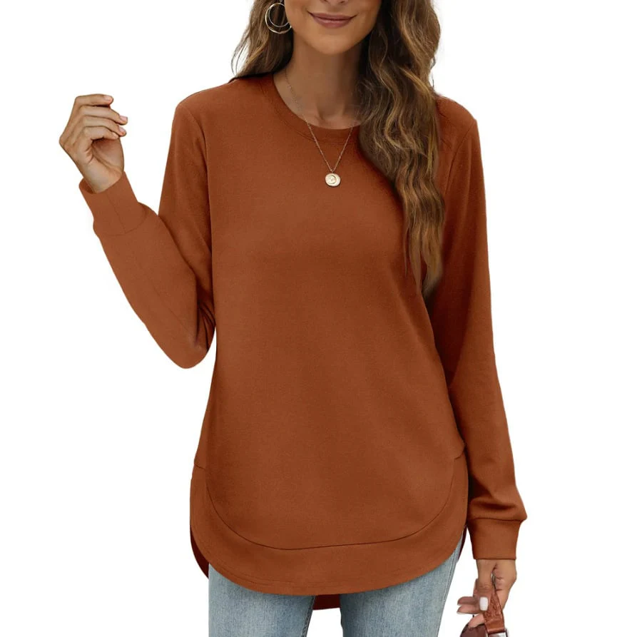 Women's Sweatshirt Crewneck Curved Hem - Image 11